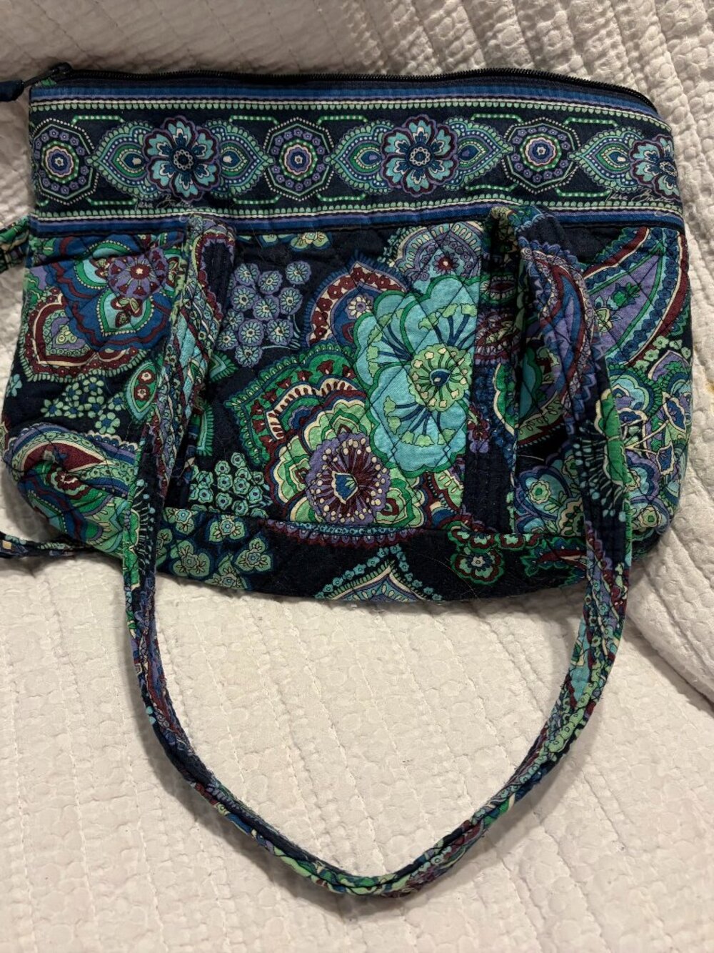 Vintage Vera Bradley shoulder bag: Blues, Purples, and Green
